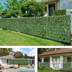 1pc Artificial Ivy Privacy Fence Screen 40 X 120 UV-Anti Fake Leaves Vines Grass Wall for Patio Balcony Privacy Garden Wedding Decoration
