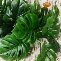 1pc Artificial Palm Tree Leaves Plant, Greenery Fake Tropical Plants, Artificial Monstera Tree Faux Fake Palm Fronds Plant, Suitable For Living Room Bedroom Home Decor, Spring Summer Decor