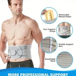 1pc Back Support Brace - Perfect For Women & Men With Herniated Discs & Sciatica