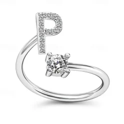 1PC Band Ring For Men's Women's Crystal White Alloy Classic