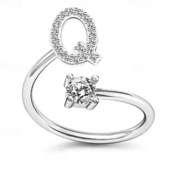 1PC Band Ring For Men's Women's Crystal White Alloy Classic