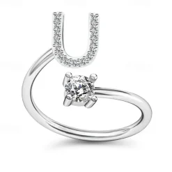 1PC Band Ring For Men's Women's Crystal White Alloy Classic