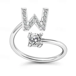 1PC Band Ring For Men's Women's Crystal White Alloy Classic