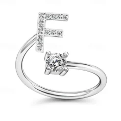 1PC Band Ring For Men's Women's Crystal White Alloy Classic