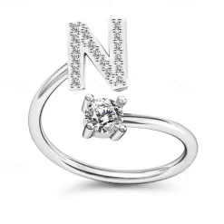 1PC Band Ring For Men's Women's Crystal White Alloy Classic