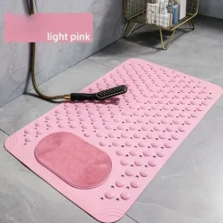 1pc Bathroom Rubber Non-slip Mat - Shower Foot Mat With Draining Holes & Suction Cups - For Bathroom Kitchen Laundry & Bedroom - Suitable for Wet Surfaces - Perfect Gift for Housewarming