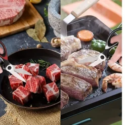 1pc BBQ Scissors, Sharp Kitchen Scissors, Stainless Steel Multipurpose Shears For Meat Cutting, Kitchen Supplies