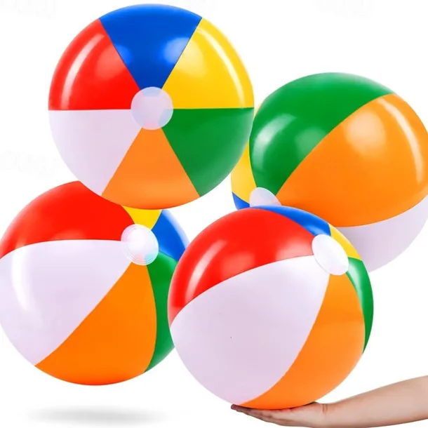 1pc Beach Balls - Large Rainbow Beach Ball Inflatable Pool Toys for Party Supplies Decorations Adults Kids Birthday Luau Summer Beach Water Games Beachball Party Favors