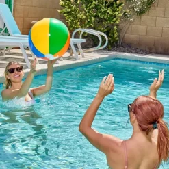 1pc Beach Balls - Large Rainbow Beach Ball Inflatable Pool Toys for Party Supplies Decorations Adults Kids Birthday Luau Summer Beach Water Games Beachball Party Favors