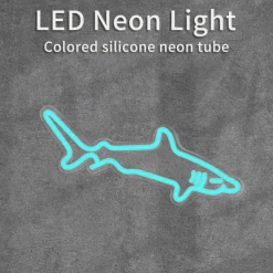 1pc Blue Shark LED Neon Light Sign, USB Powered Neon Sign Light for Home Bedroom Aquarium Zoo Bar Club Pub Party Wall Art Decoration Hanging Light