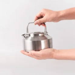 1PC Camping Outdoor 304 Stainless Steel Mini Kettle Portable Compact Teapot for Hiking and Backpacking Durable Lightweight Design with Heat-Resistant Handle Ideal for Boiling Water, Coffee, or Tea