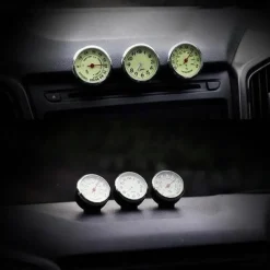 1pc Car Luminous Clock Thermometer Hygrometer Car Decoration Luminous Clock Car Quartz Watch Multi-function Car Interior Decoration