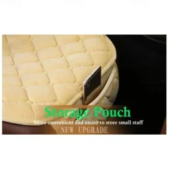 1Pc Car Seat Cushion Non-Slip Rubber Bottom Car Seat Covers With Storage Pockets Comfort Memory Foam Driver Seat Cushion Car Seat Pad Universal