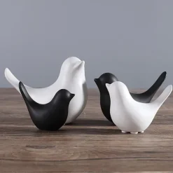 1pc Ceramic Bird Small Animal Statues Home Decor Modern Style Decorative Ornaments for Living Room, Bedroom, Office Desktop, Cabinets