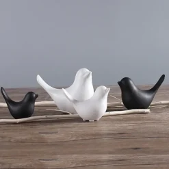 1pc Ceramic Bird Small Animal Statues Home Decor Modern Style Decorative Ornaments for Living Room, Bedroom, Office Desktop, Cabinets