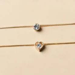 1PC Chain Necklace Layered Necklace For Women's Crystal Clear Wedding Party Evening Daily Crystal Alloy Heart