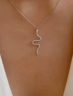 1PC Chain Necklace Long Necklace For Women's Daily Alloy Snake Snake