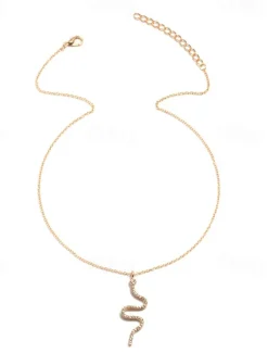 1PC Chain Necklace Long Necklace For Women's Daily Alloy Snake Snake