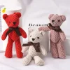 10pc 15cm/5.9in Bear Stuffed Plush Toys Cute Dress Key Pendant Dolls Gifts Birthday Wedding Party Decor easter gift Christmas Halloween Gift(5 Colors)