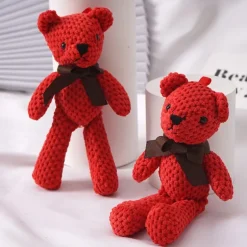 10pc 15cm/5.9in Bear Stuffed Plush Toys Cute Dress Key Pendant Dolls Gifts Birthday Wedding Party Decor easter gift Christmas Halloween Gift(5 Colors)