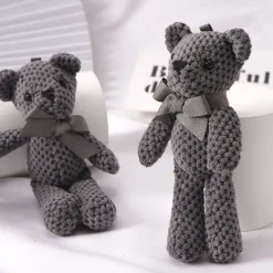 10pc 15cm/5.9in Bear Stuffed Plush Toys Cute Dress Key Pendant Dolls Gifts Birthday Wedding Party Decor easter gift Christmas Halloween Gift(5 Colors)