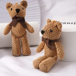 10pc 15cm/5.9in Bear Stuffed Plush Toys Cute Dress Key Pendant Dolls Gifts Birthday Wedding Party Decor easter gift Christmas Halloween Gift(5 Colors)