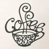 1pc Coffee Cup Metal Wall Art Outdoor Decor Rust Proof Wall Sculpture Ideal For Garden, Home, Farmhouse, Patio And Bedroom