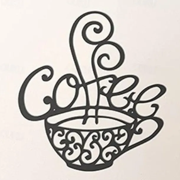 1pc Coffee Cup Metal Wall Art Outdoor Decor Rust Proof Wall Sculpture Ideal For Garden, Home, Farmhouse, Patio And Bedroom