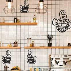 1pc Coffee Cup Metal Wall Art Outdoor Decor Rust Proof Wall Sculpture Ideal For Garden, Home, Farmhouse, Patio And Bedroom