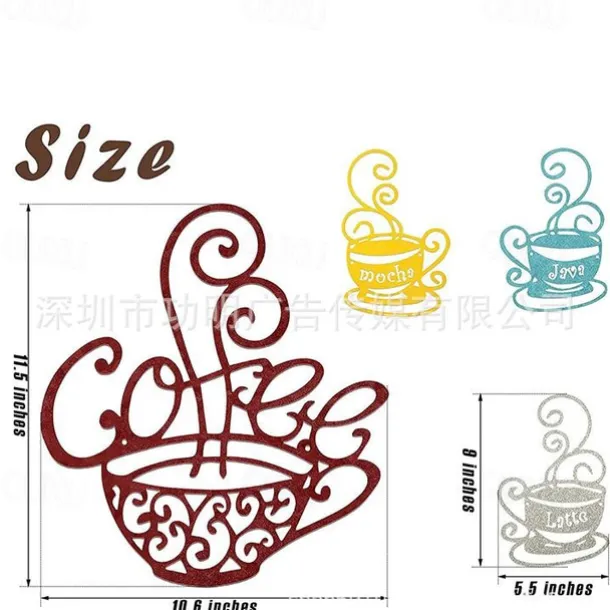 1pc Coffee Cup Metal Wall Art Outdoor Decor Rust Proof Wall Sculpture Ideal For Garden, Home, Farmhouse, Patio And Bedroom