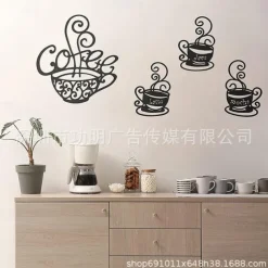 1pc Coffee Cup Metal Wall Art Outdoor Decor Rust Proof Wall Sculpture Ideal For Garden, Home, Farmhouse, Patio And Bedroom