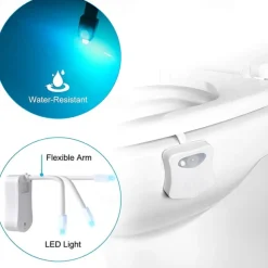 1pc Color Changing LED Toilet Bowl Light with Motion Sensor - Enhance Your Bathroom Experience with Ease Transform Your Bathroom with a Color-Changing LED Toilet Bowl Light - No Batteries Required!
