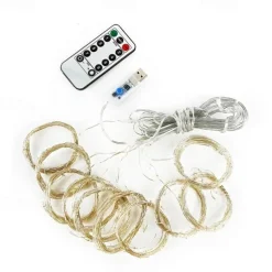 1pc Curtain Light 300 LEDs Window String Light Christmas Wedding Party Decorations, Warm White