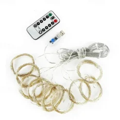 1pc Curtain Light 300 LEDs Window String Light Christmas Wedding Party Decorations, Warm White