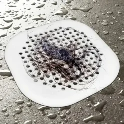 2pc Drain Hair Catcher With Suction Cup Durable Silicone Square Drain Cover For Shower Anti Sink Clogging Floor Cover Shower Drain Hair Outlet Filter For Bathroom Tub And Kitchen