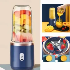 1pc Dual Cup Electric Juicer Portable Rechargeable Juice Blender Cup Multi-Function Fruit & Vegetable Juice Maker Cup For Home Kitchen Car Charging Power Bank & Laptop Charging Outdoor Picnic