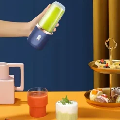 1pc Dual Cup Electric Juicer Portable Rechargeable Juice Blender Cup Multi-Function Fruit & Vegetable Juice Maker Cup For Home Kitchen Car Charging Power Bank & Laptop Charging Outdoor Picnic