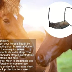 1pc EquiStar Horse Fly Mask with Breathable Mesh - Scratch-Resistant Equine Abdominal Netting for Insect Protection - Comfortable Blended Material Horse Fly Guard for Outdoor Use