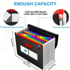 1pc Expanding File Folder 13/25 Pockets Accordian File Organizer Portable Expandable Plastic Filing Box Accordion Bill/Paper/Document/Receipt Organizer Folders (A4/Letter Size), Back to School Gift