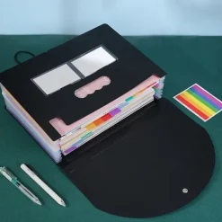 1pc Expanding File Folder 13/25 Pockets Accordian File Organizer Portable Expandable Plastic Filing Box Accordion Bill/Paper/Document/Receipt Organizer Folders (A4/Letter Size), Back to School Gift