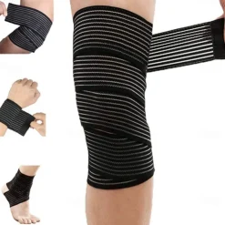 1pc Extra Long Elastic Knee Wrap Compression Bandage Brace Support for Legs Plantar Fasciitis Stabilising Ligaments Joint Pain Squat Basketball Running Tennis Soccer Football Volleyball
