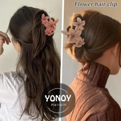 1PC Flower Hair Clips for Women,Non-Slip Matte Flower Hair Clips for Women,Hawaiian Hair Flower Clip Large Plumeria Hair Clip Strong Hold Hair Claws Cute Clip Beach Hair Accessories