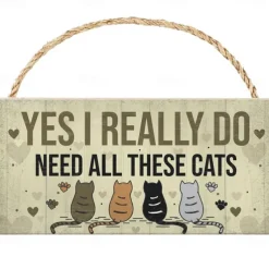 1pc, Funny Cats Signs Wooden Plaques With Sayings