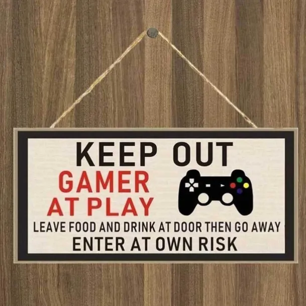 1pc Game Wall Hanging, Game Pattern Plaque Sign Wll Decor Accessories, For Pet Shop Cafe Room Decor Household Items 4''x8'' (10cmx20cm)