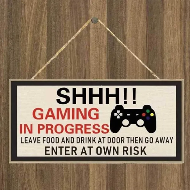 1pc Game Wall Hanging, Game Pattern Plaque Sign Wll Decor Accessories, For Pet Shop Cafe Room Decor Household Items 4''x8'' (10cmx20cm)