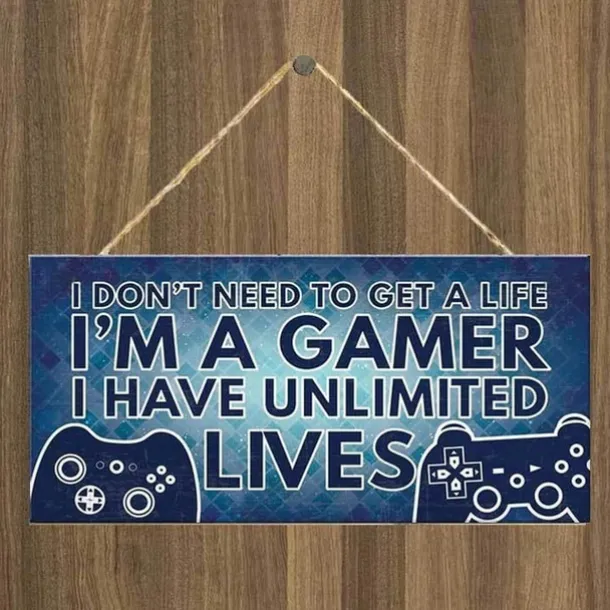 1pc Game Wall Hanging, Game Pattern Plaque Sign Wll Decor Accessories, For Pet Shop Cafe Room Decor Household Items 4''x8'' (10cmx20cm)