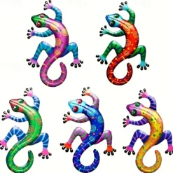 1pc Gecko Metal Wall Art Decor 3D Gecko Hanging Metal Wall Art Hanging Wall Decor For Indoor Outdoor Home Office Bathroom Kitchen Bedroom Living Room Garden 14x21.8cm/5.5''x8.6''