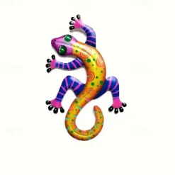1pc Gecko Metal Wall Art Decor 3D Gecko Hanging Metal Wall Art Hanging Wall Decor For Indoor Outdoor Home Office Bathroom Kitchen Bedroom Living Room Garden 14x21.8cm/5.5''x8.6''