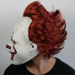 1pc Halloween Horror Clown Back To The Soul Mask Makeup Joker Headgear Cos Dress Up Props Anime Cosplay Funny Surprise Accessories