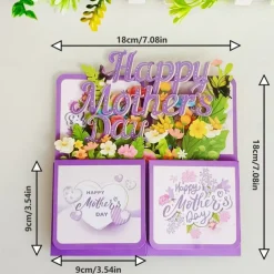1pc Happy Mother's Day Pop-Up Card With Note Card And Envelope Best Mom Ever 3D Greeting Card Flowers Butterflies Pop Up Box Card Best Gift For Mum Mother Grandmother Stepmother Daughter Woma